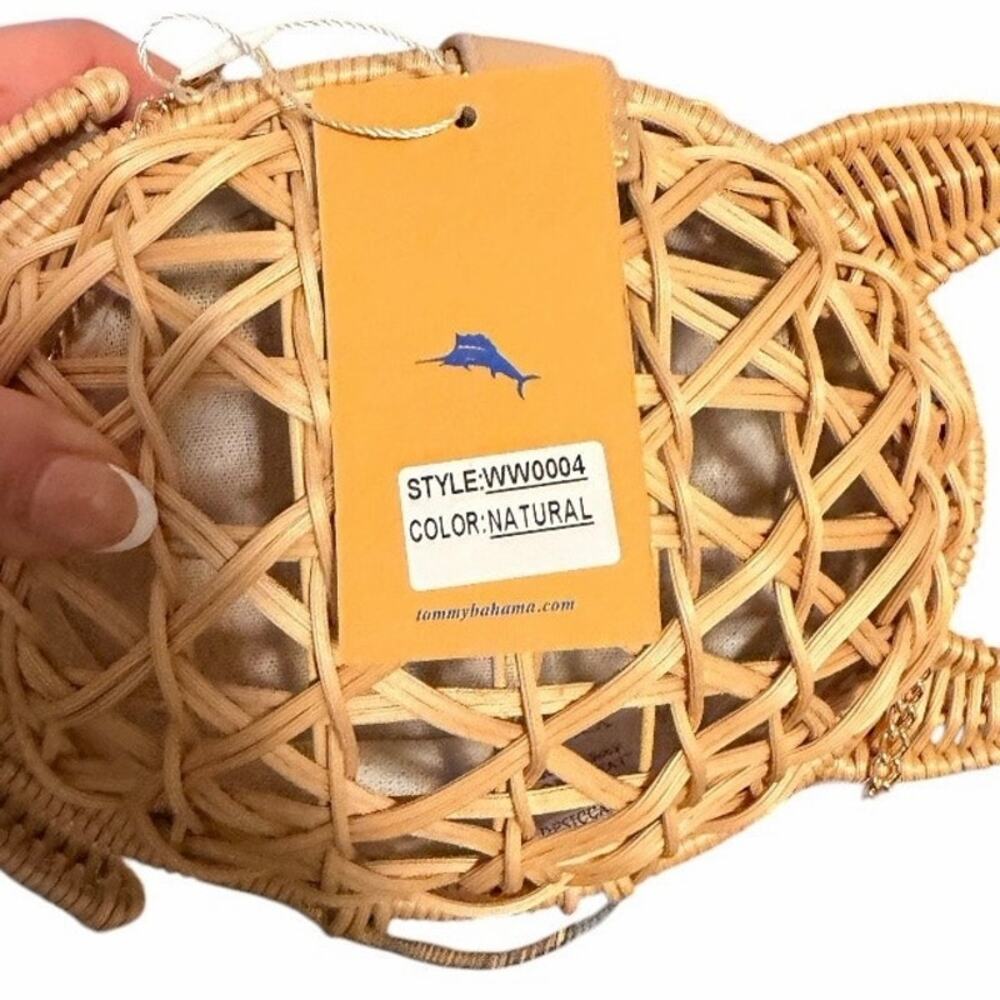 Tommy Bahama NWT Rattan Sea Turtle Crossbody Bag - Picture 5 of 7